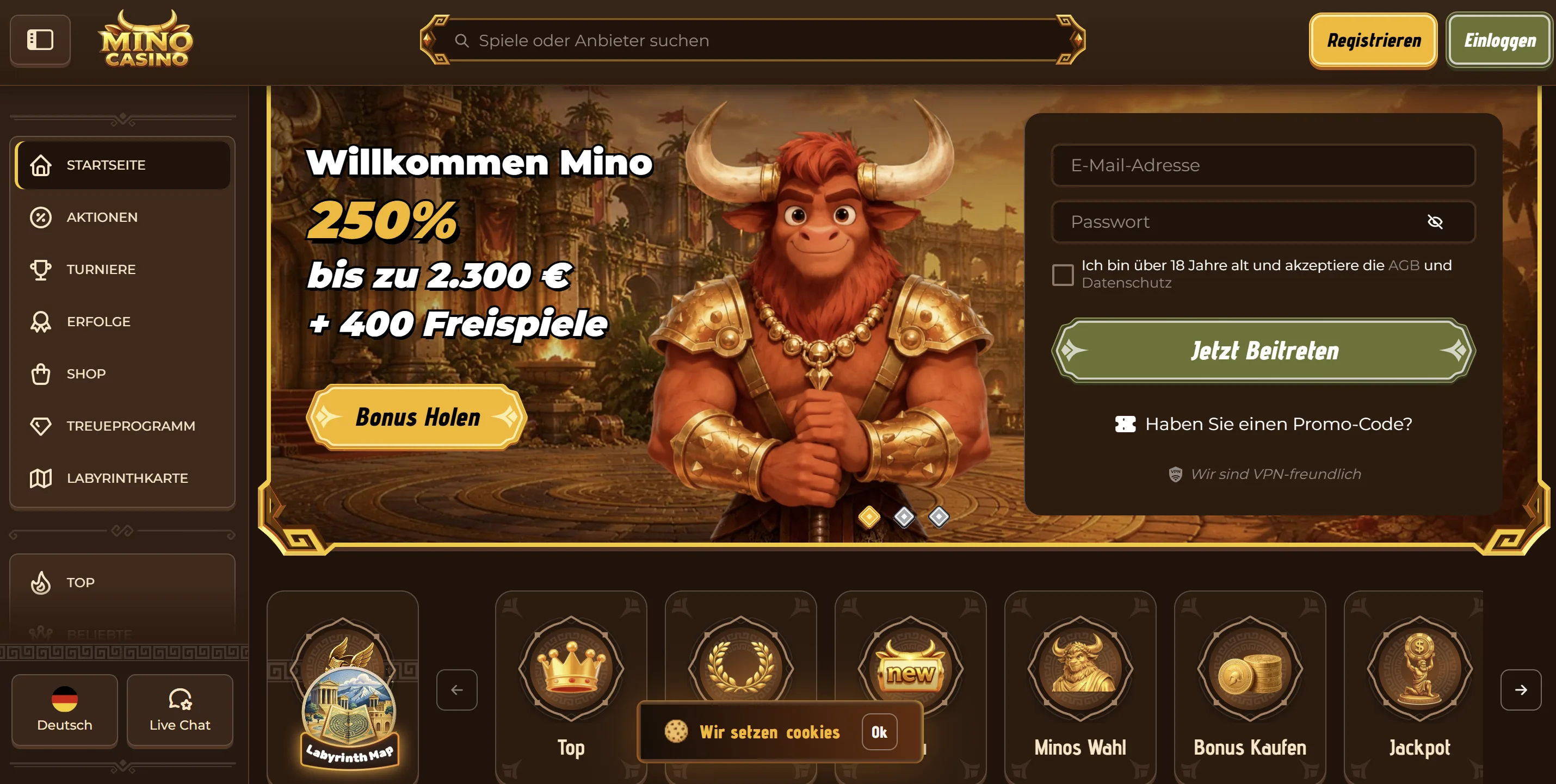 Mino Casino Anmelden